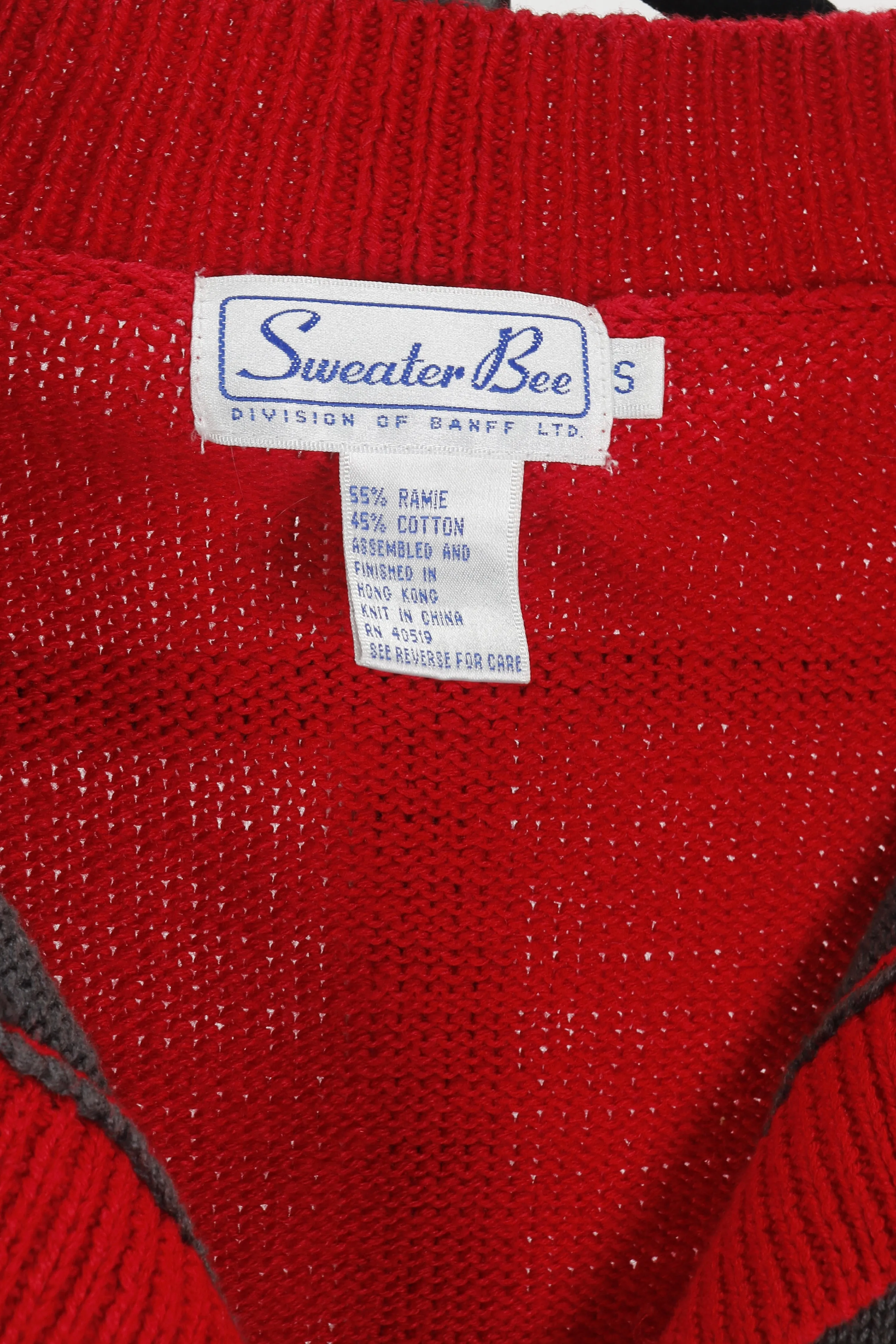 80s SweaterBee 3D Cardigan      S