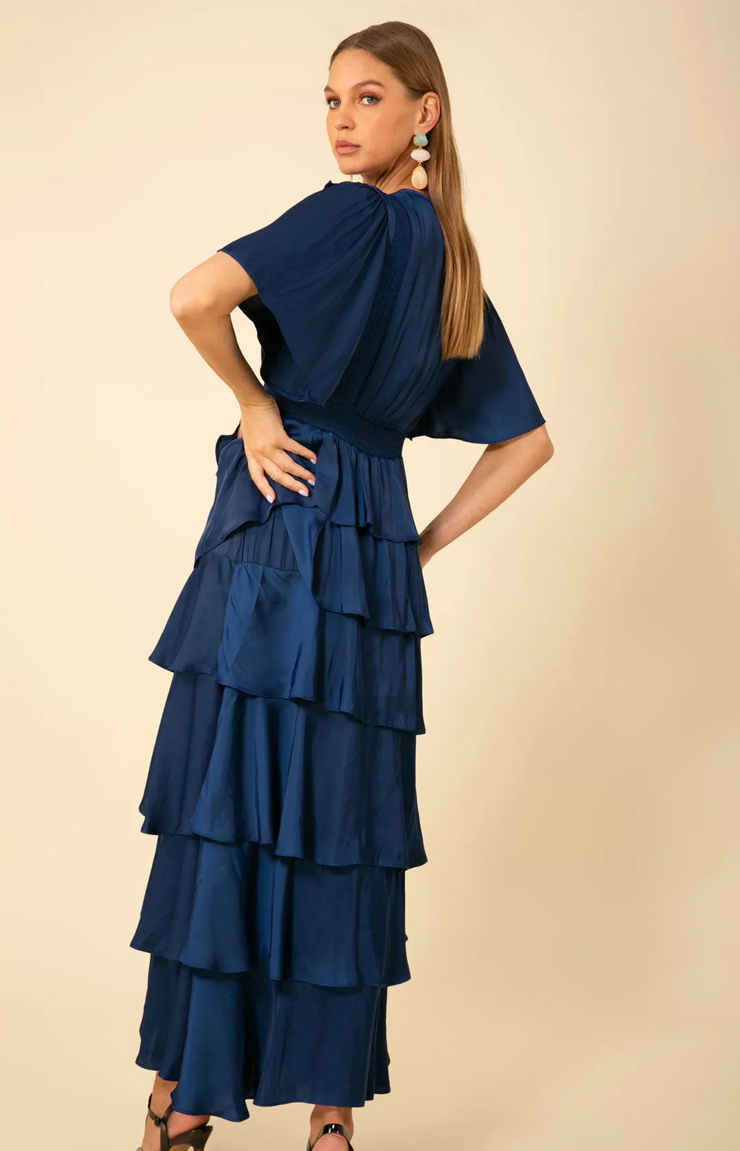 Ainsley Solid Tiered Dress
