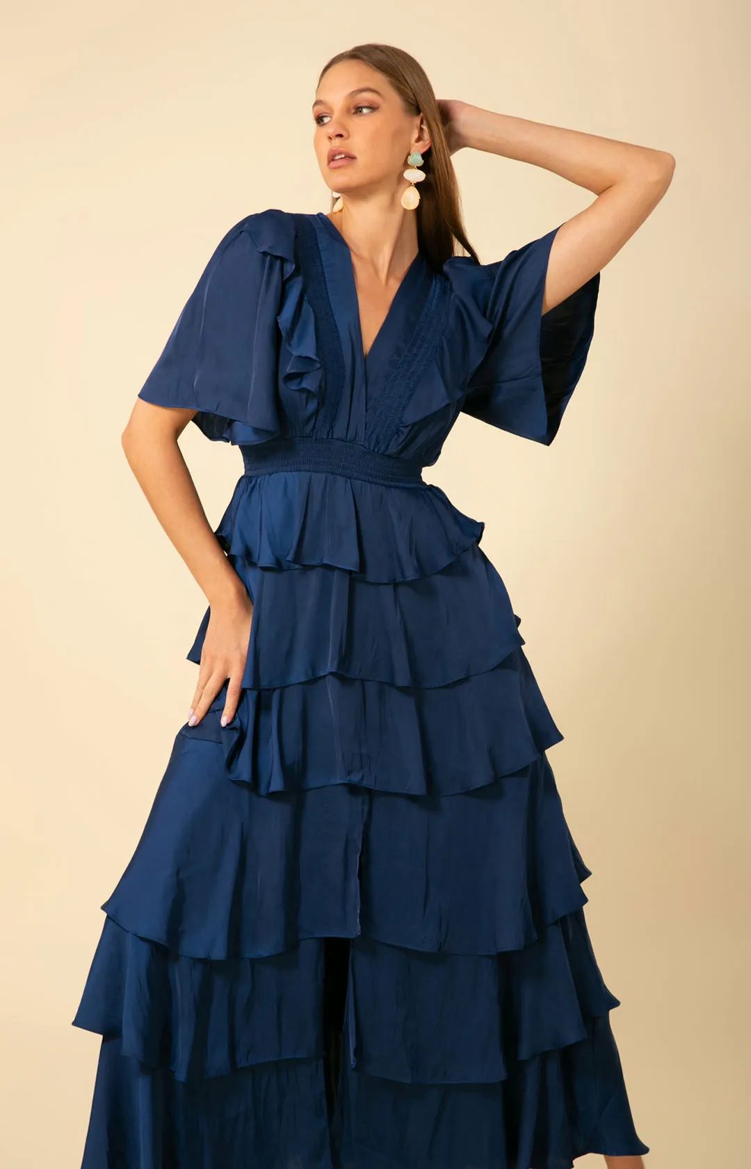 Ainsley Solid Tiered Dress