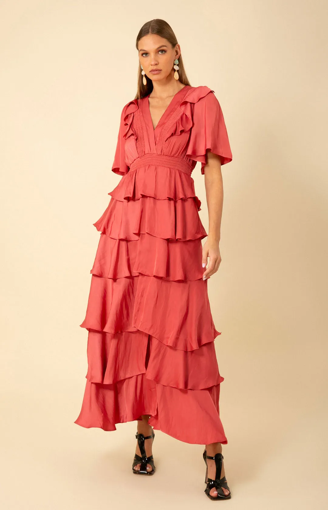Ainsley Solid Tiered Dress