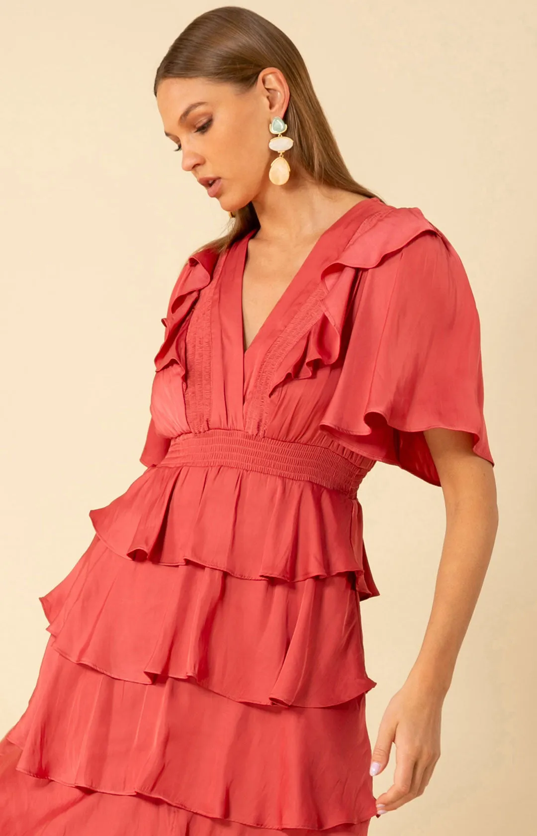 Ainsley Solid Tiered Dress