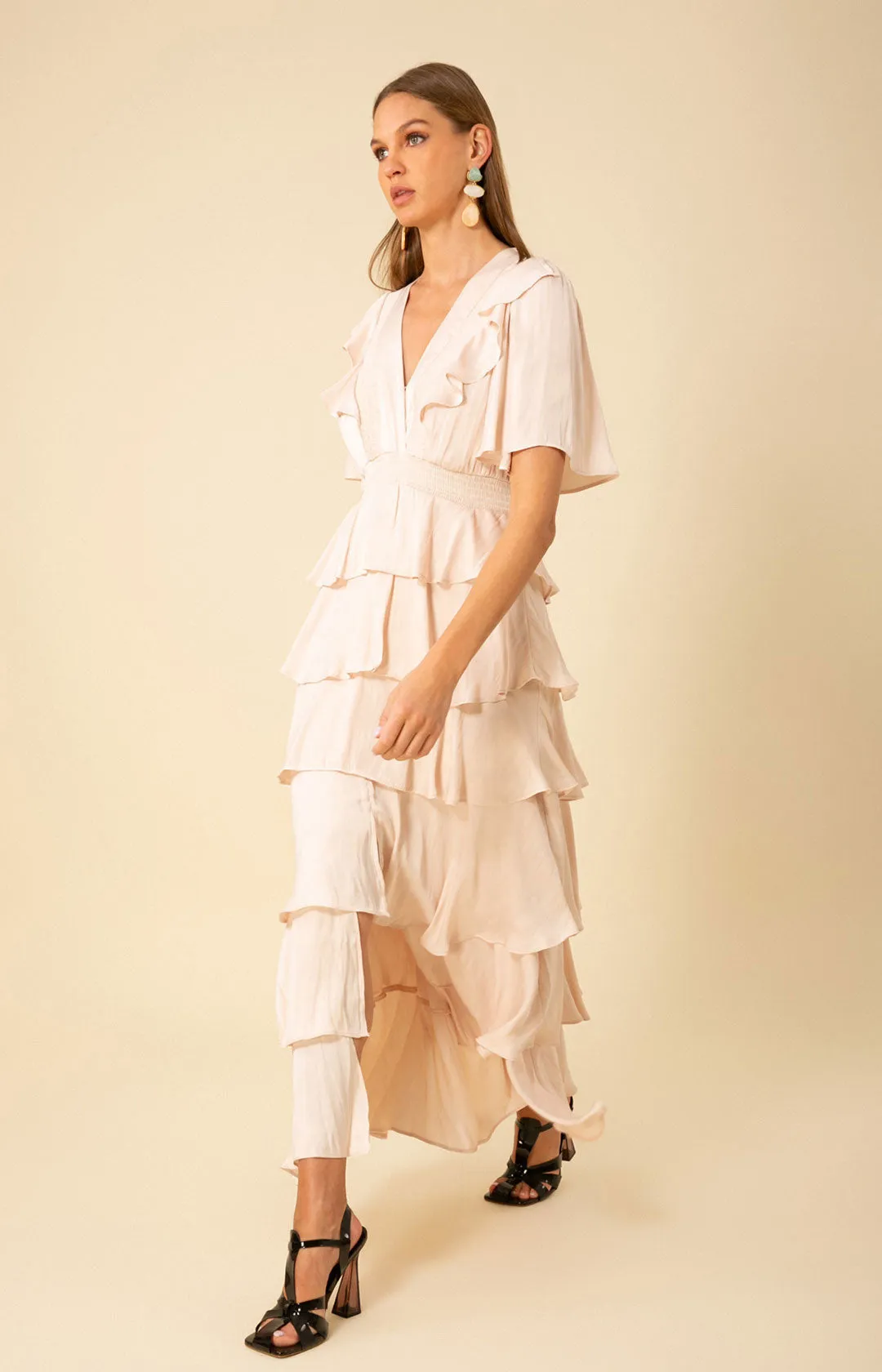 Ainsley Solid Tiered Dress
