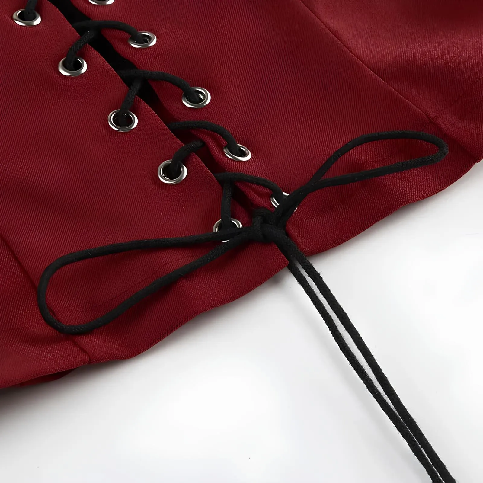 Bandage Patchwork Red Camis Top – Y2K Gothic Slim Streetwear