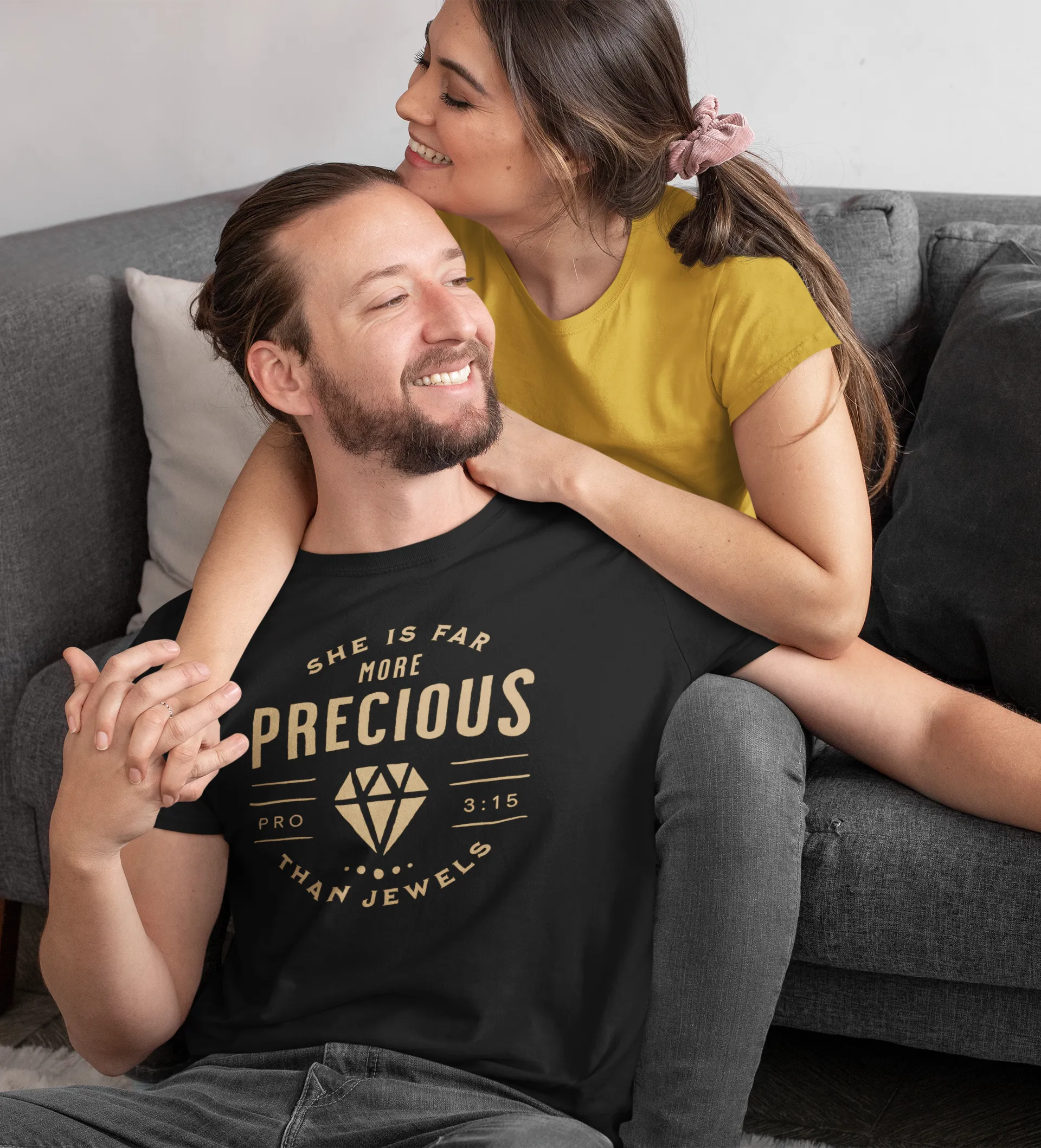 Black "More Precious than Jewels" Christian Graphic Tee