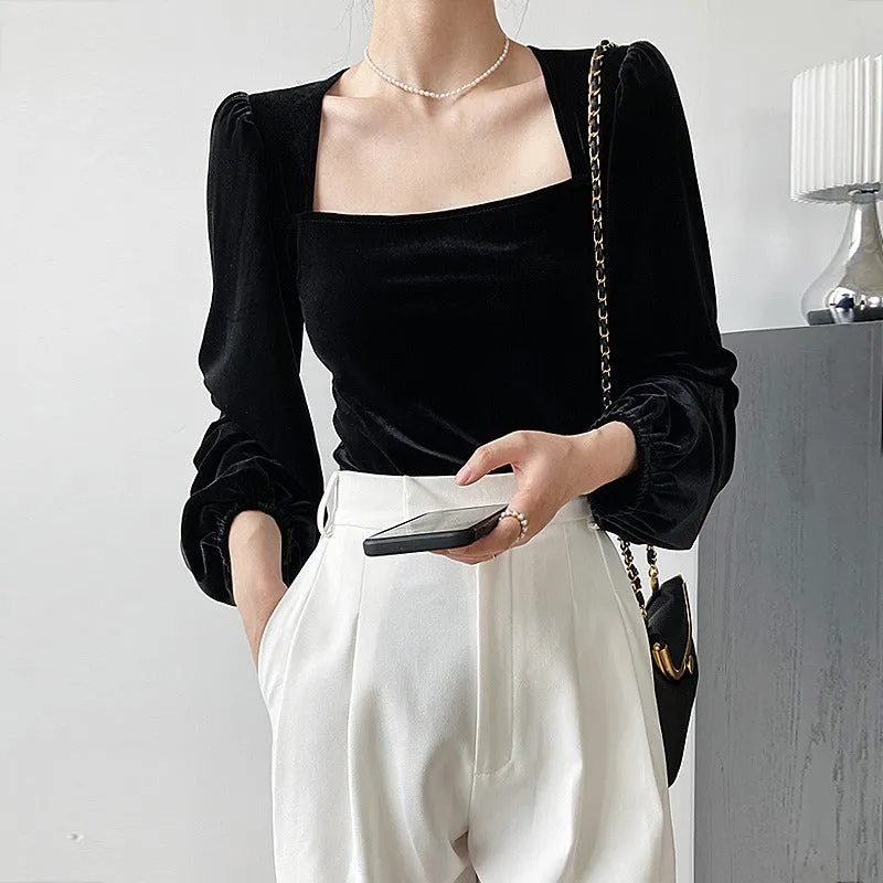 Blouse Velours Coréenne Femme