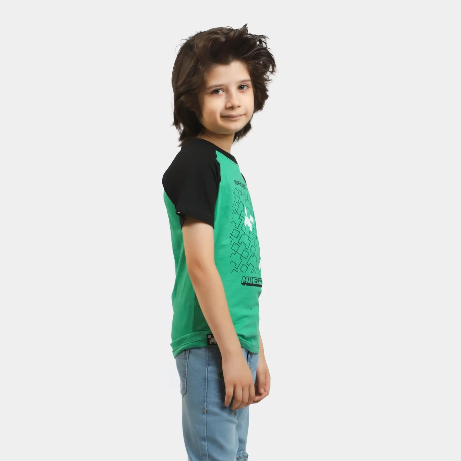 Boys Cotton T-Shirt - Holly Green