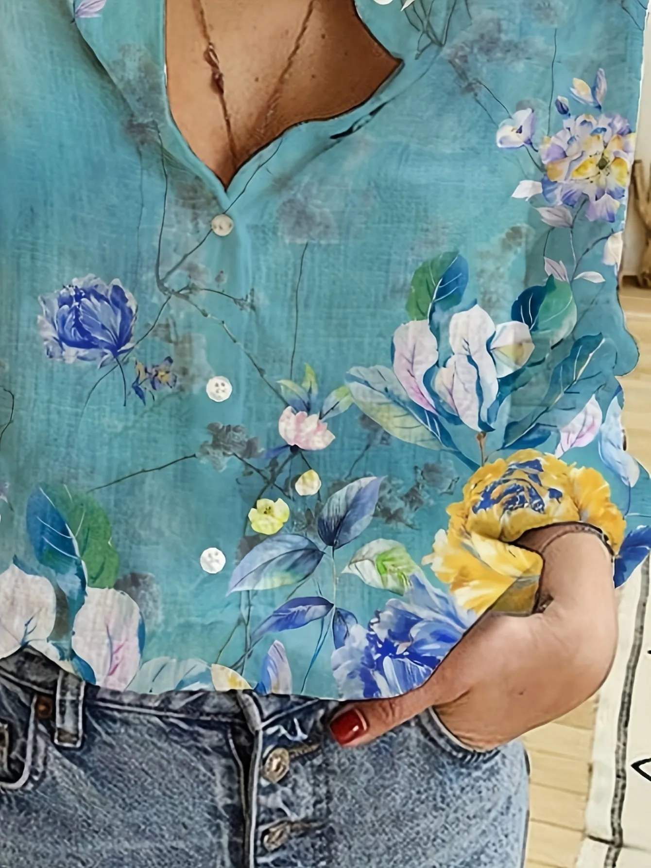 Celeste Floral Button-Up Blouse