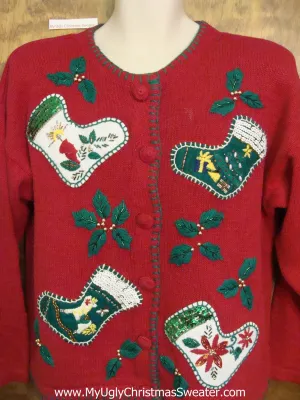 Crafty Stockings Ugly Festive Xmas Sweater