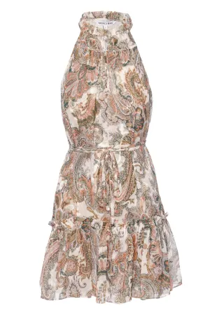 Dria Paisley Silk Georgette Mini Dress