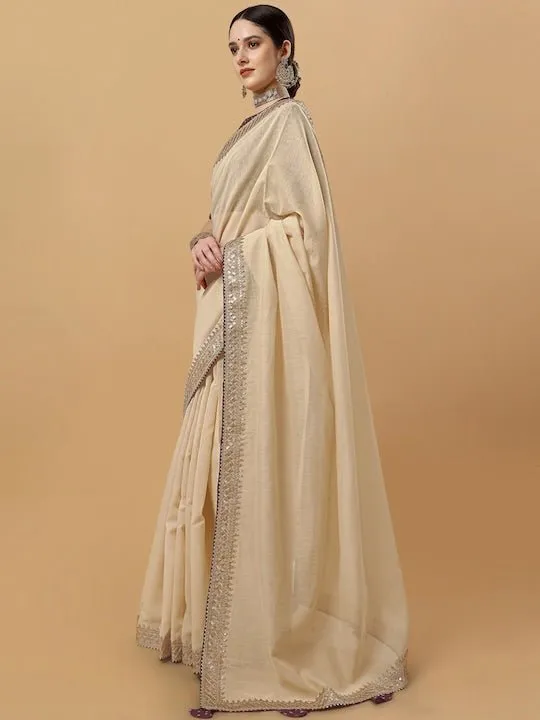 Embellished Sequinned Border Saree