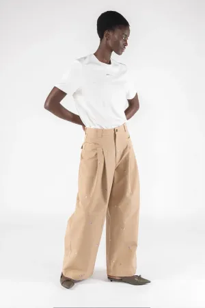 Embroidered Gabardine Pants