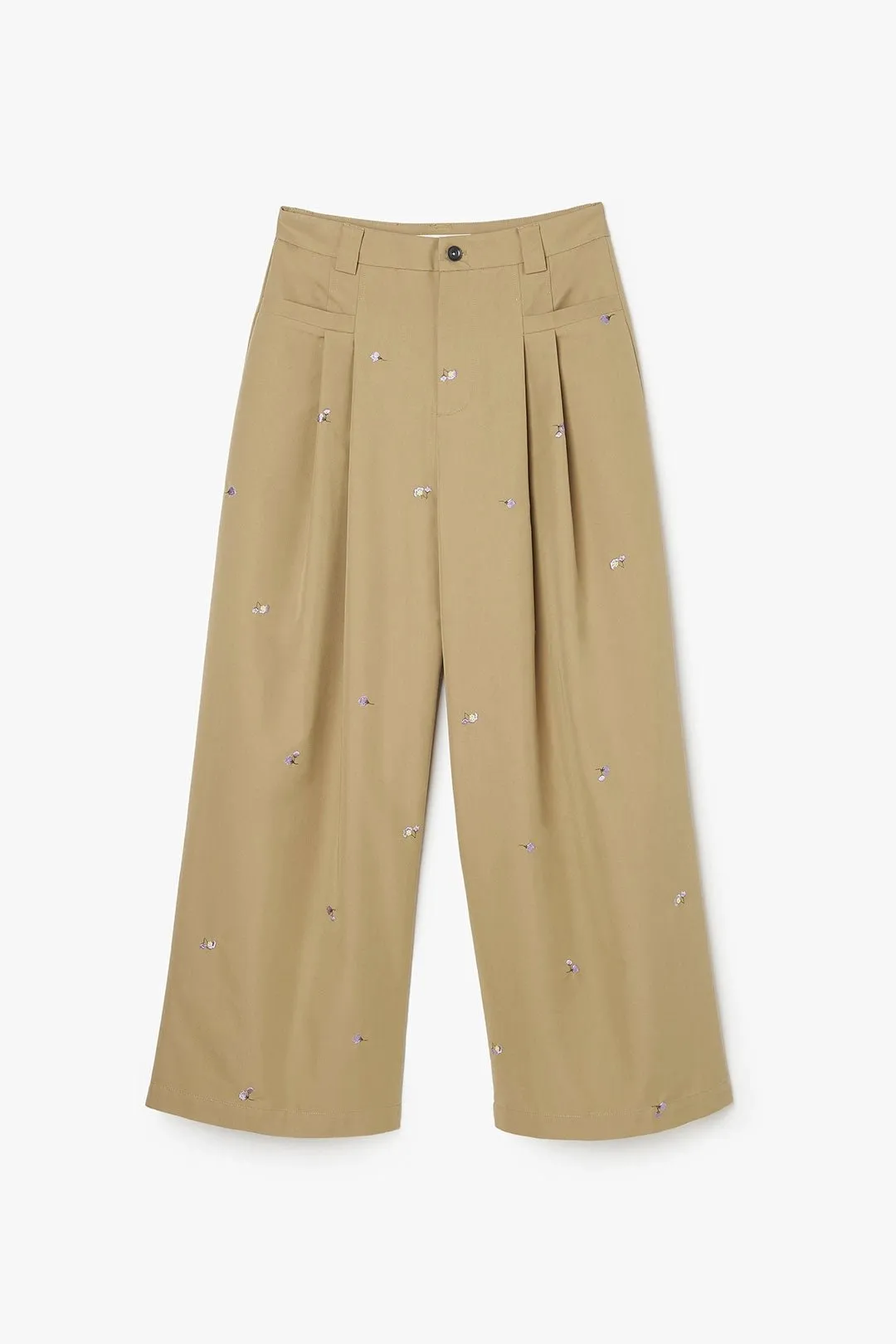 Embroidered Gabardine Pants