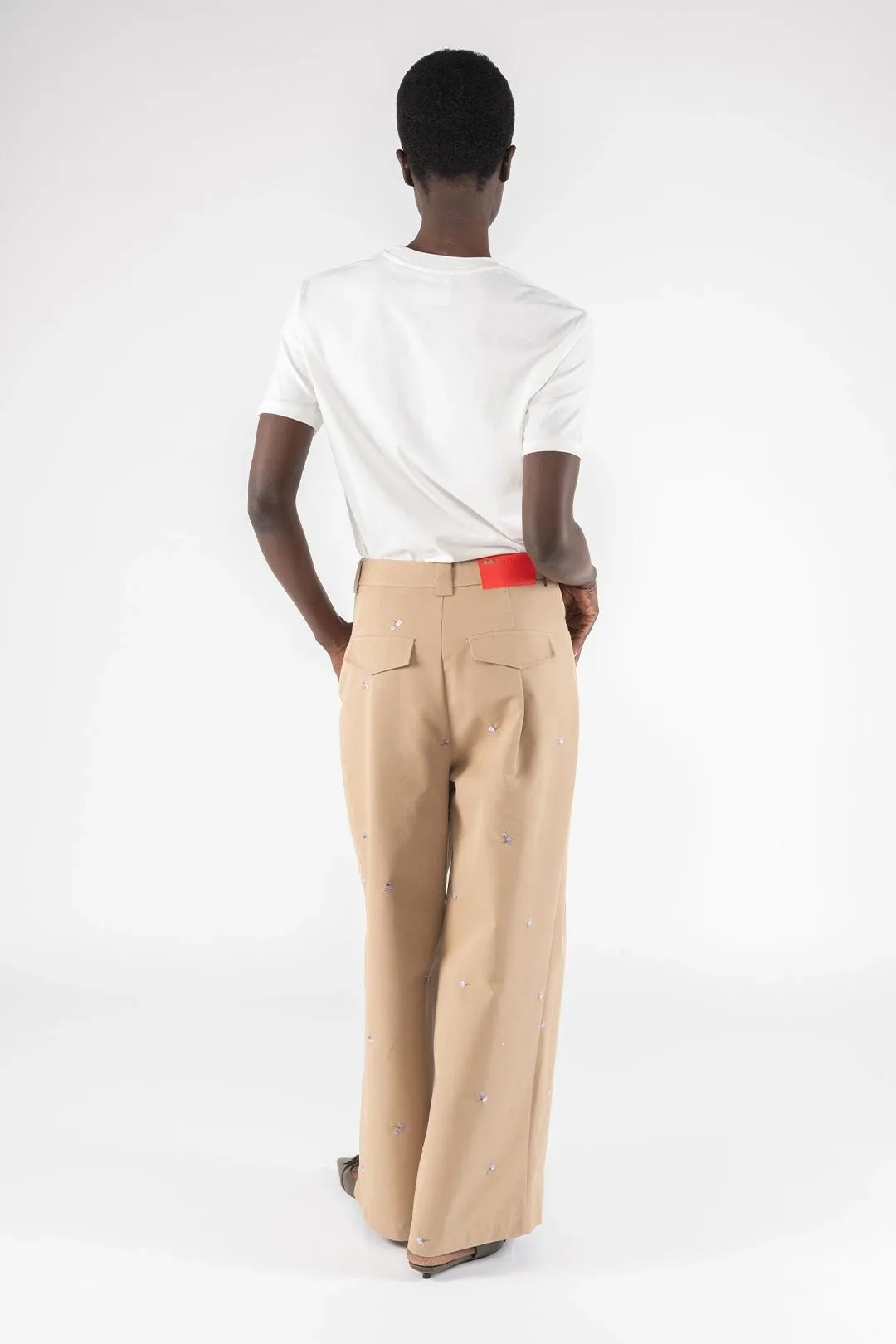 Embroidered Gabardine Pants