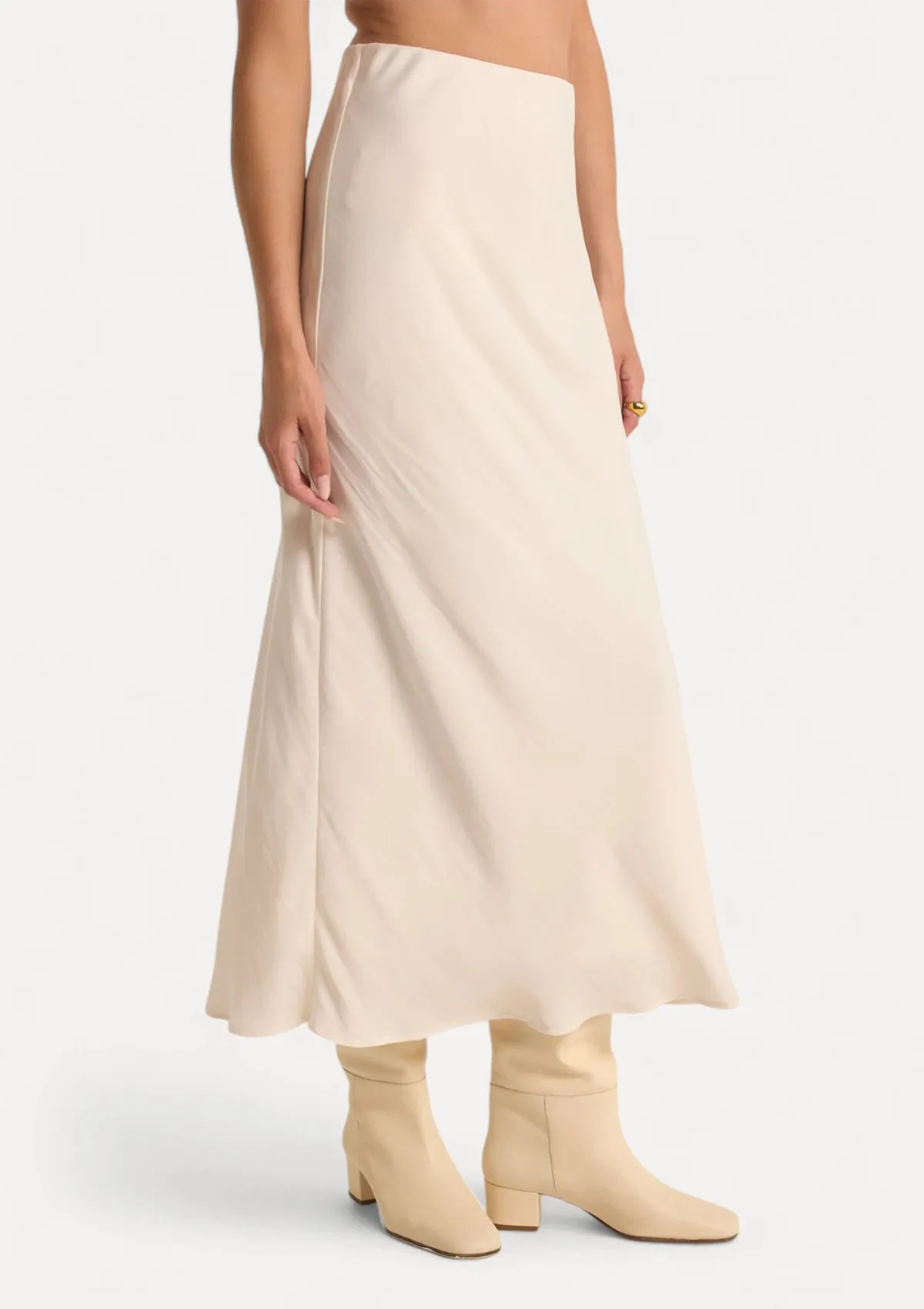 Europa Poly Sheen Skirt - Sea Salt