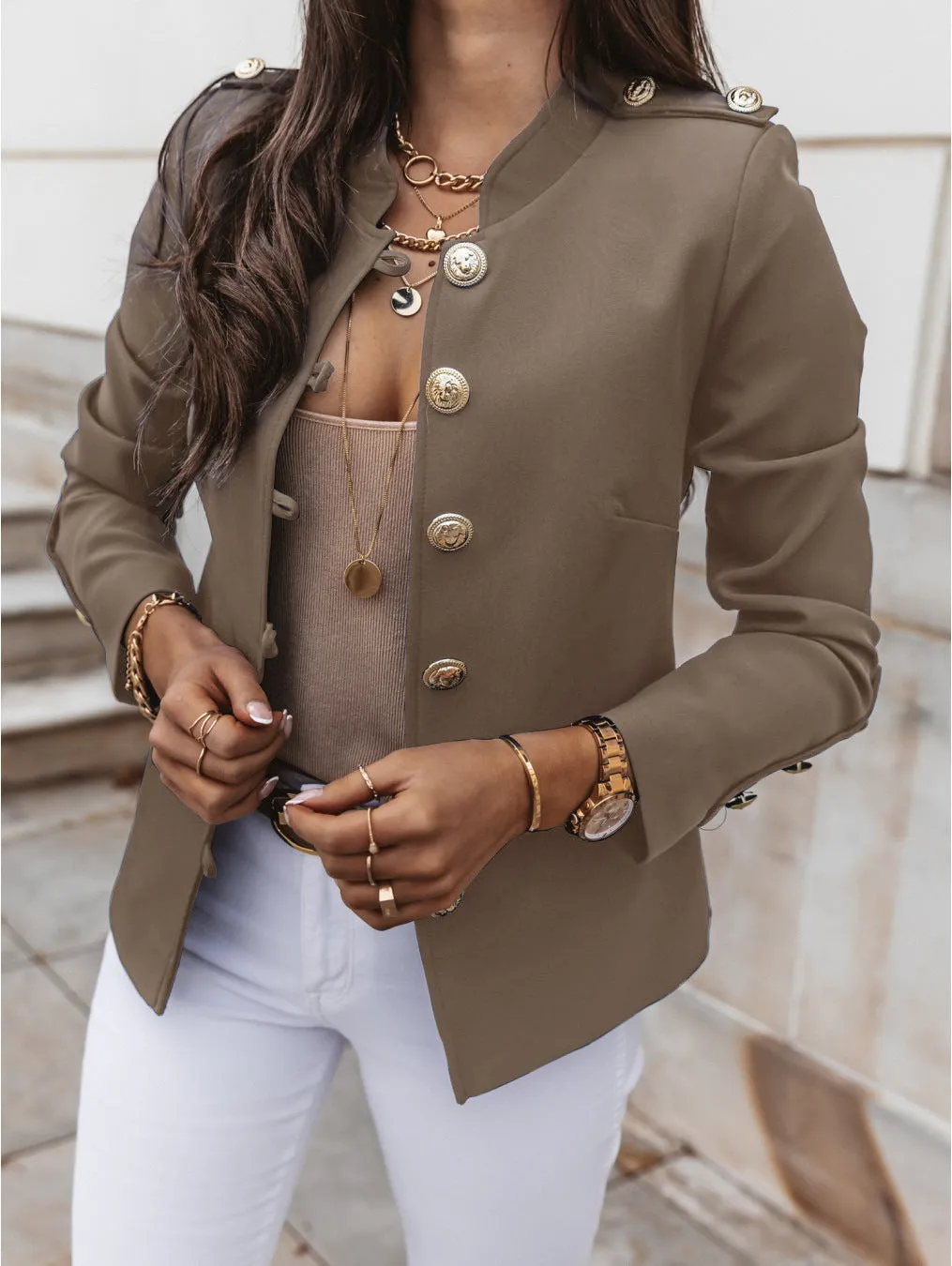Fashion Long-Sleeved Slim-Breasted Small Blazer