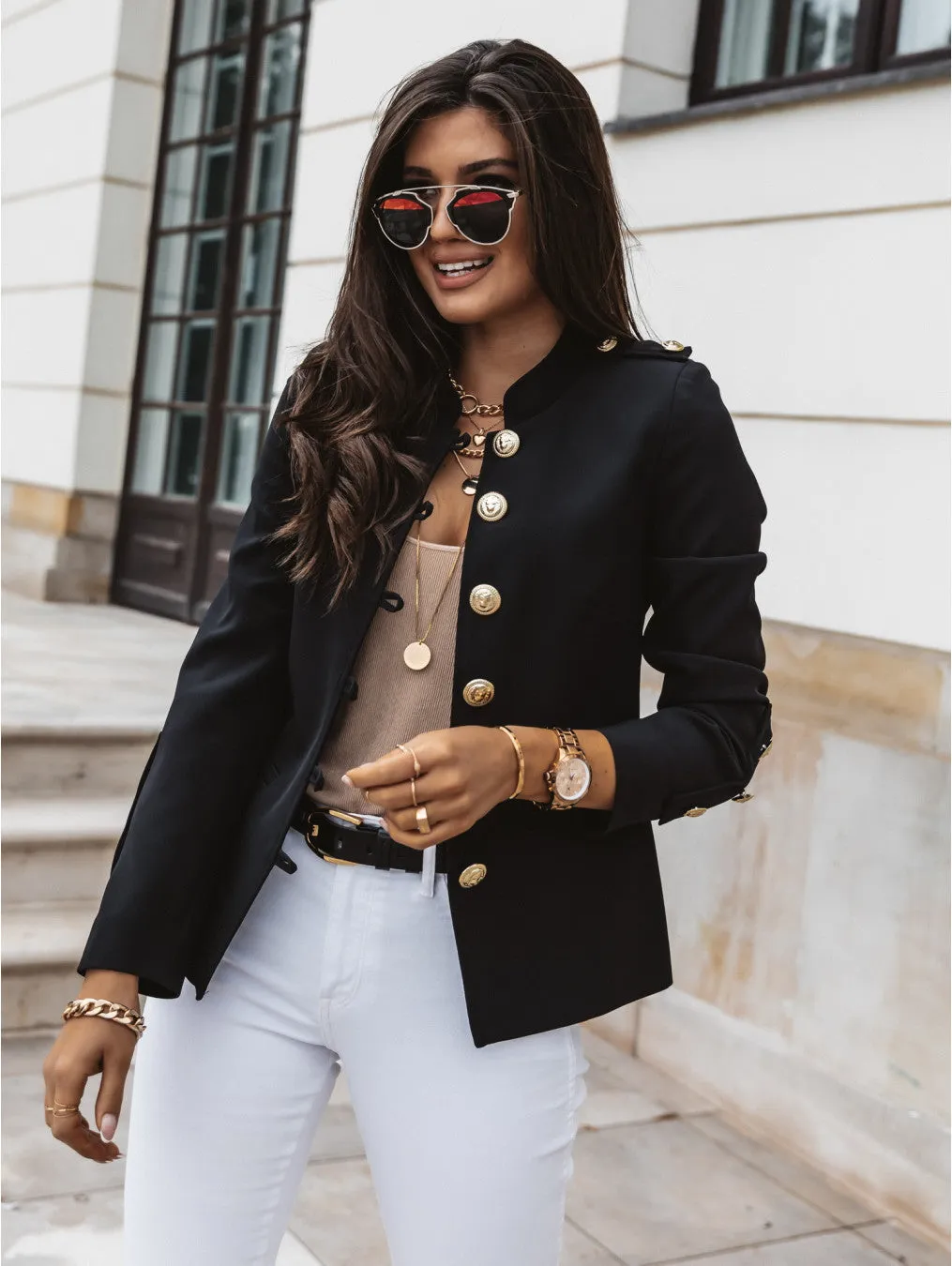 Fashion Long-Sleeved Slim-Breasted Small Blazer