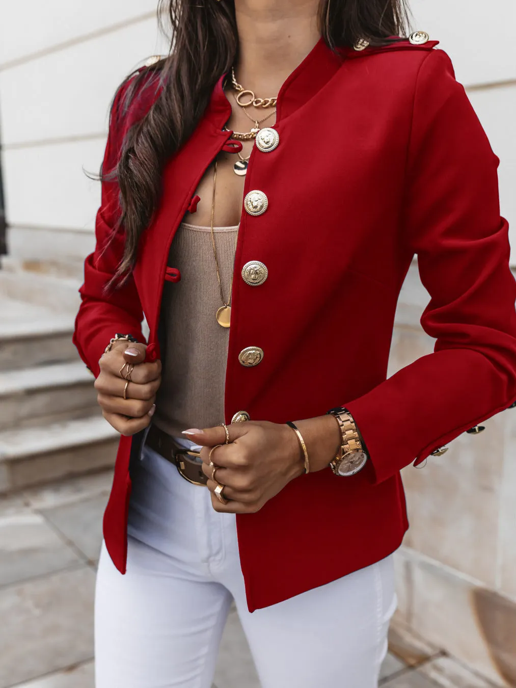 Fashion Long-Sleeved Slim-Breasted Small Blazer