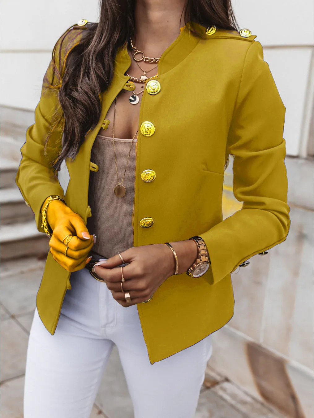 Fashion Long-Sleeved Slim-Breasted Small Blazer