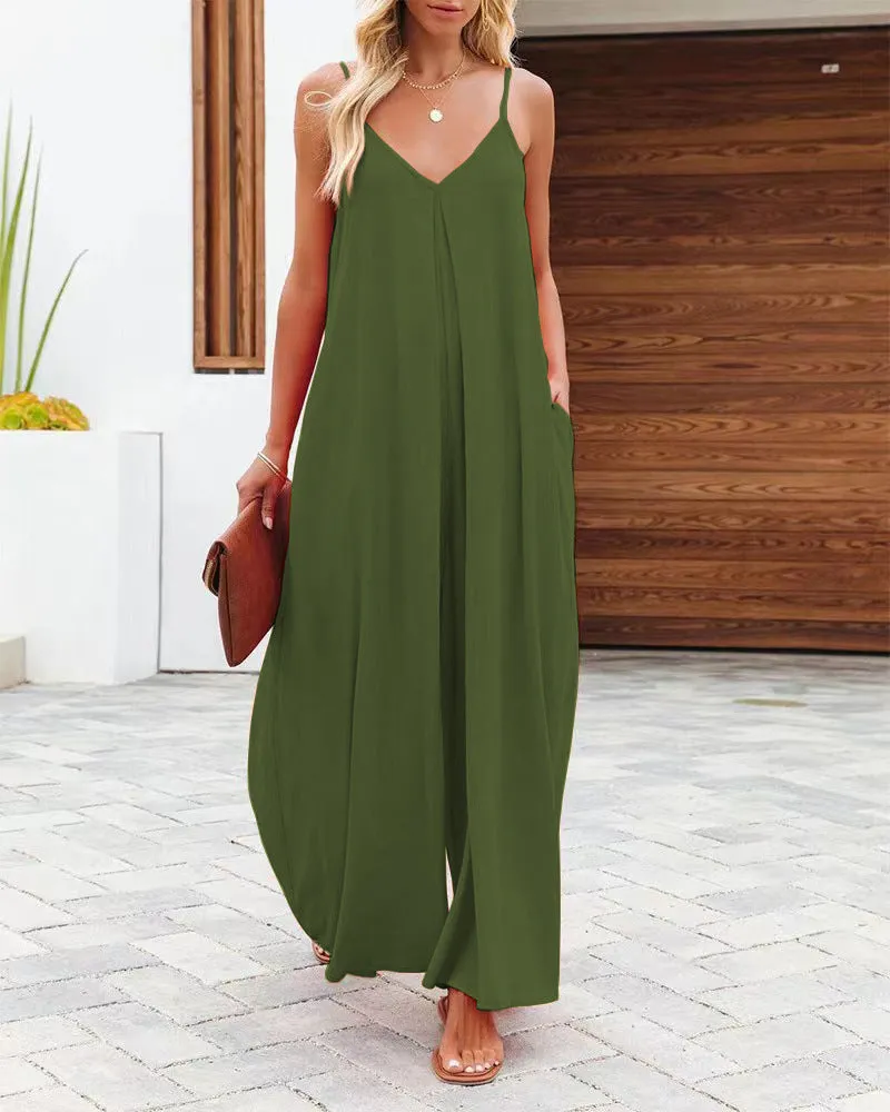 Fashion Sling Wide-Leg Jumpsuit