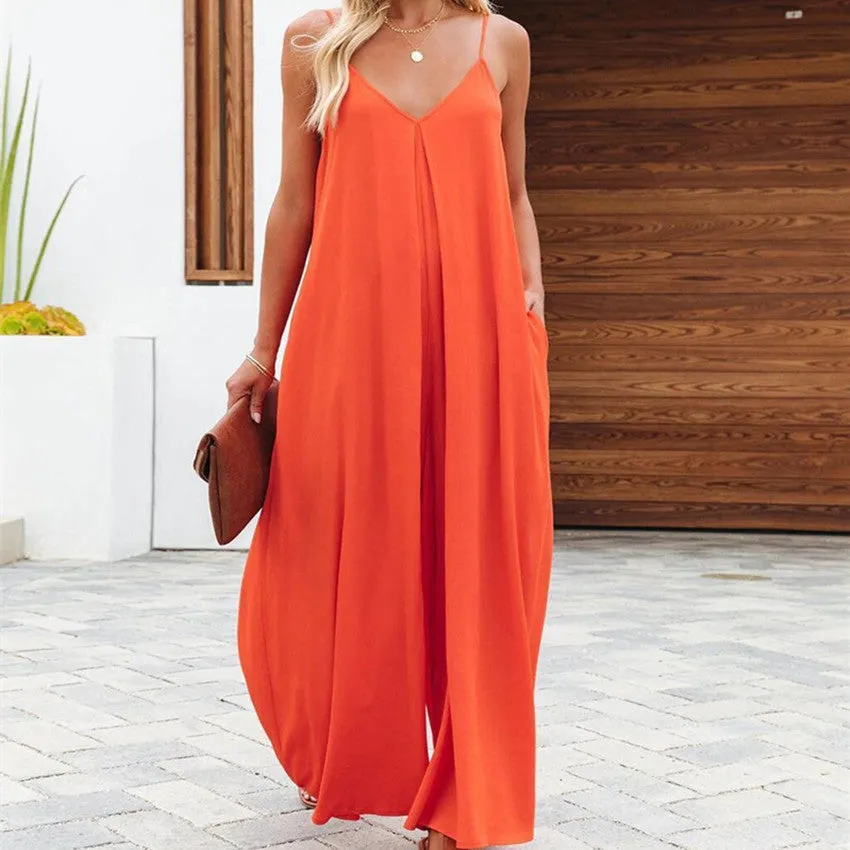 Fashion Sling Wide-Leg Jumpsuit