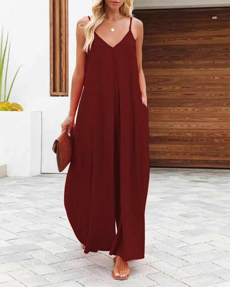 Fashion Sling Wide-Leg Jumpsuit