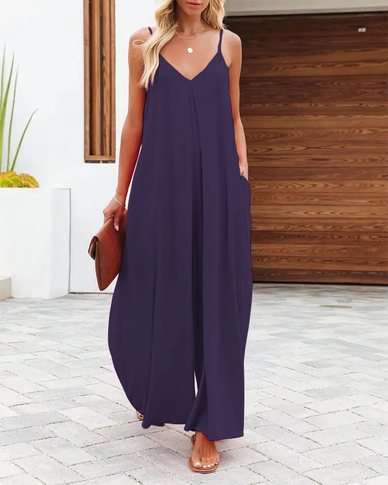 Fashion Sling Wide-Leg Jumpsuit