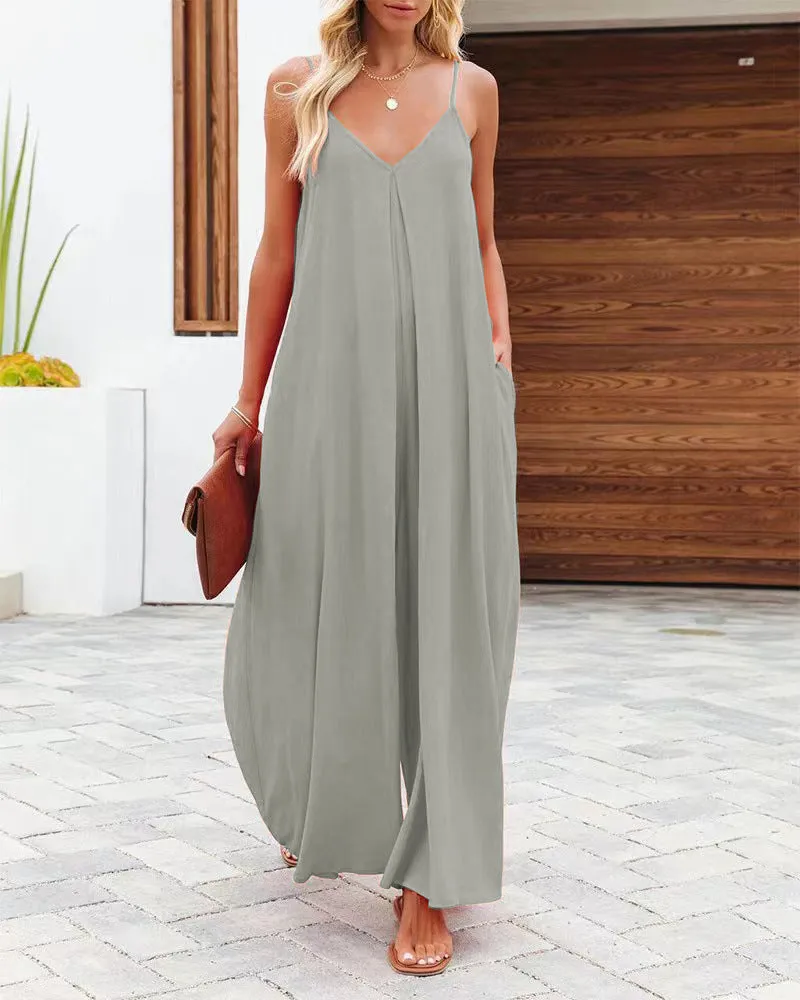 Fashion Sling Wide-Leg Jumpsuit