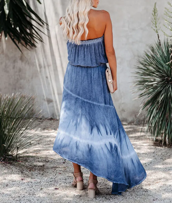 Fashion Tie-Dye Asymmetric Skirt Dress