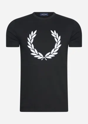 Flock laurel wreath t-shirt - black