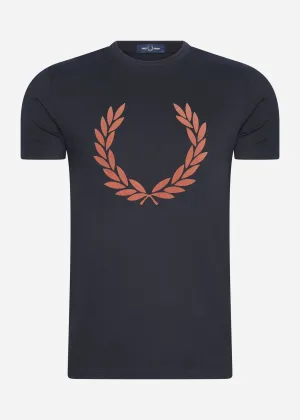 Flock laurel wreath t-shirt - navy