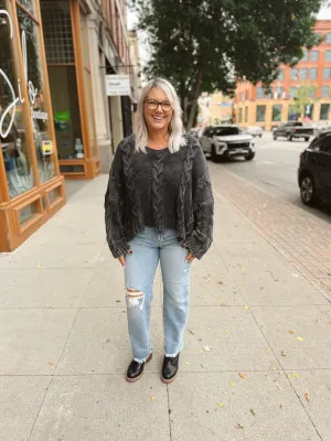 Free and Cozy Sweater-Charcoal
