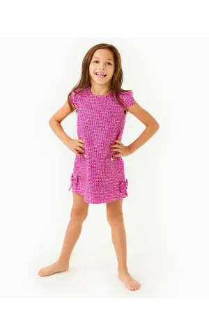 Girls Little Lilly Short Sleeve Shift Dress Elderflower Bungalow Boucie