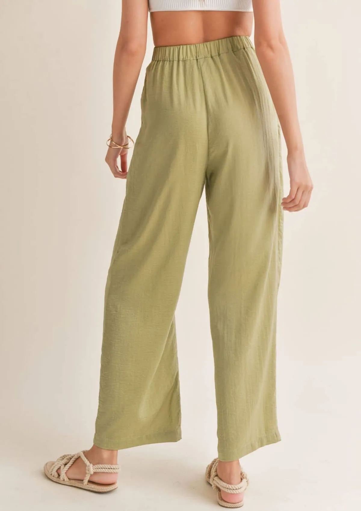Juicy Pleated Pants - Sage Mint