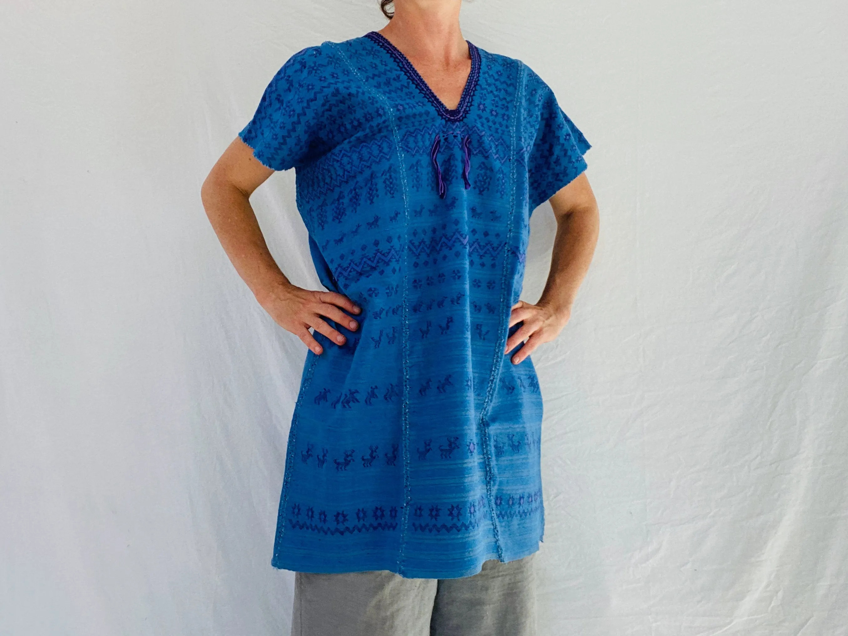 Oaxaca Huipil. Minidress/Tunic. San Bartolo Yautepec. Natural Dyes. Oaxaca, Mexico.