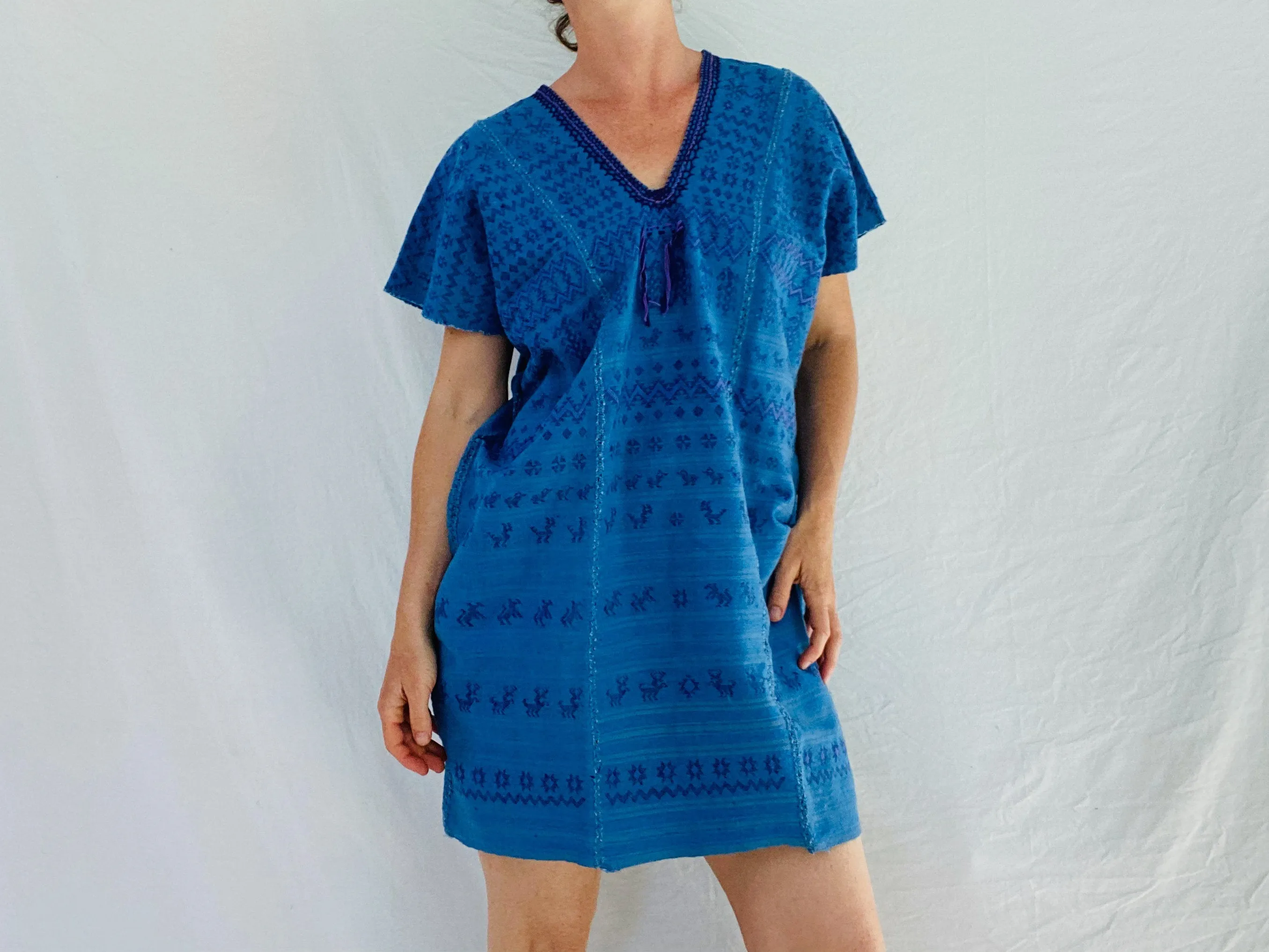 Oaxaca Huipil. Minidress/Tunic. San Bartolo Yautepec. Natural Dyes. Oaxaca, Mexico.