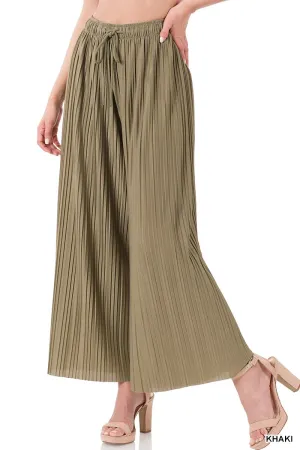 Pleated Wide Leg Lined Pants