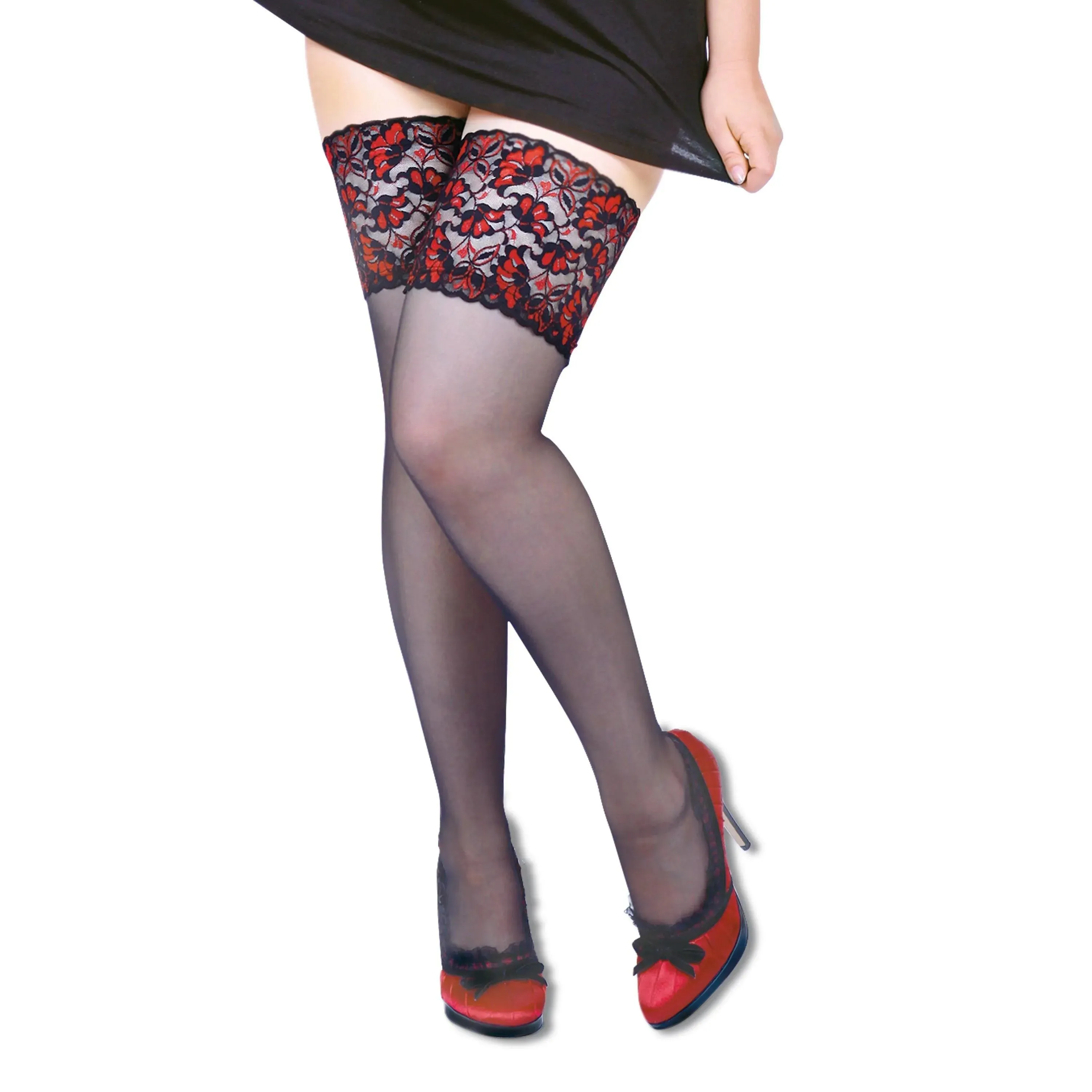 Power Wetlook Minidress w Decorative Embroidery