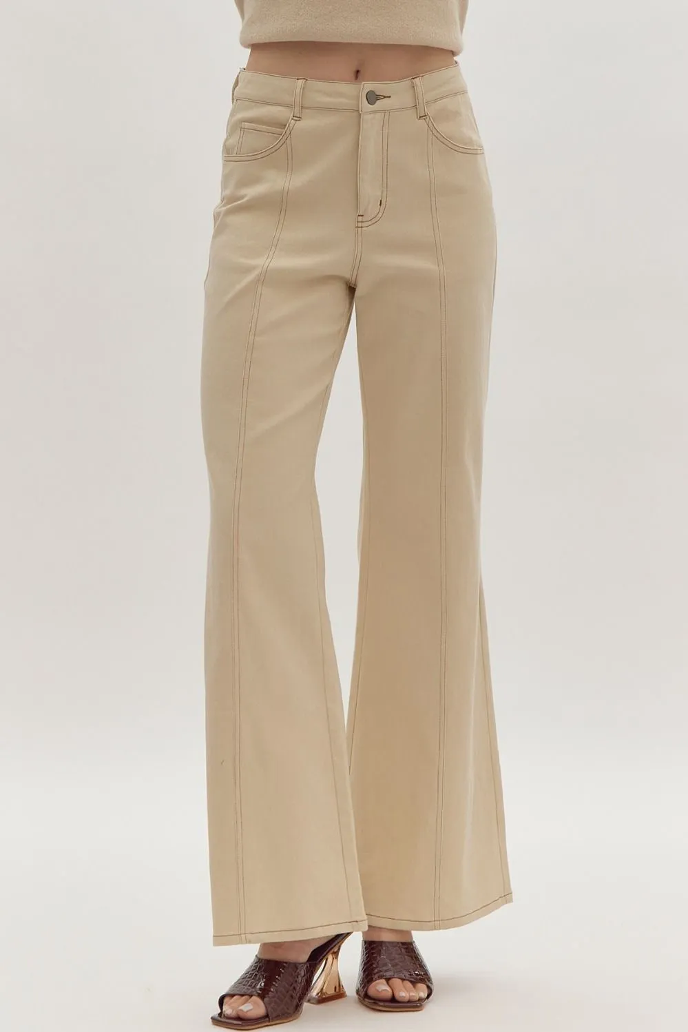 Retro Nude Wide Leg Pants