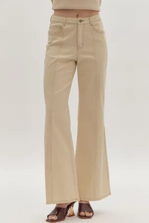 Retro Nude Wide Leg Pants