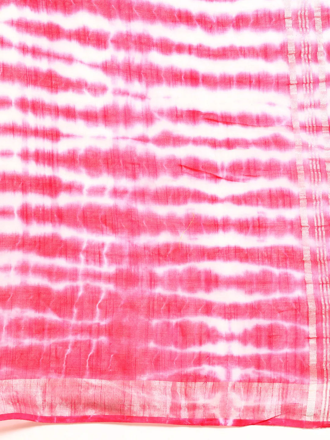 Women Pink Cotton Linen Saree
