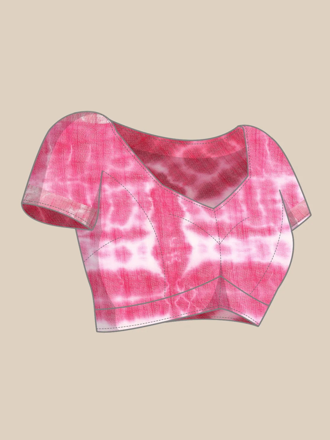 Women Pink Cotton Linen Saree